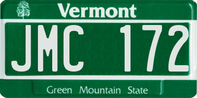 VT license plate JMC172