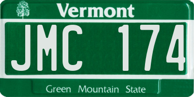 VT license plate JMC174