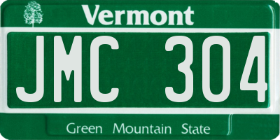 VT license plate JMC304