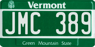 VT license plate JMC389