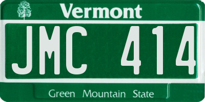 VT license plate JMC414