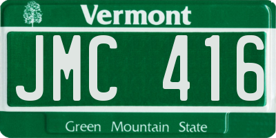 VT license plate JMC416