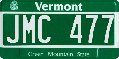 VT license plate JMC477