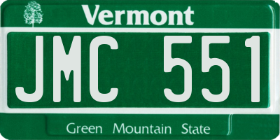 VT license plate JMC551