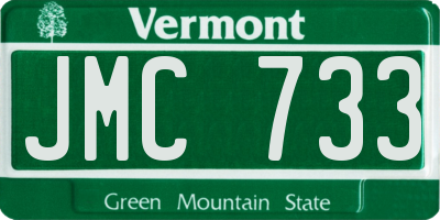 VT license plate JMC733