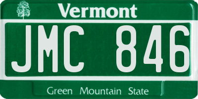 VT license plate JMC846