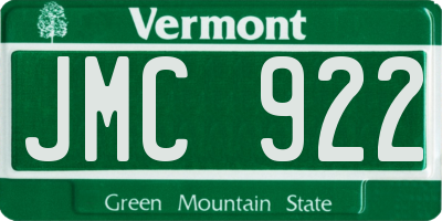 VT license plate JMC922