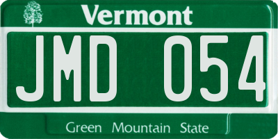 VT license plate JMD054