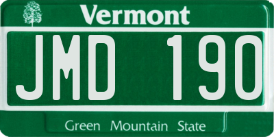 VT license plate JMD190