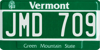 VT license plate JMD709
