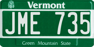 VT license plate JME735