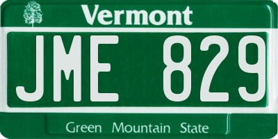VT license plate JME829