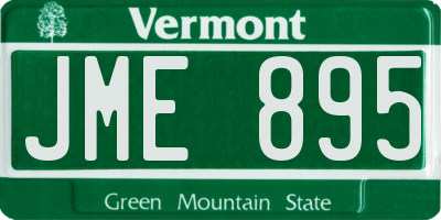 VT license plate JME895
