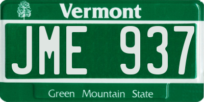 VT license plate JME937