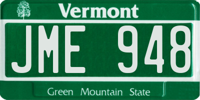 VT license plate JME948