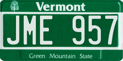 VT license plate JME957