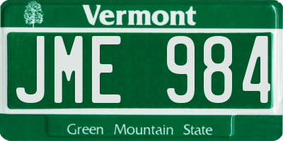 VT license plate JME984