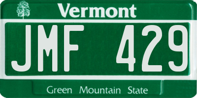 VT license plate JMF429