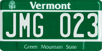 VT license plate JMG023