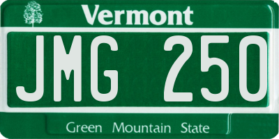 VT license plate JMG250