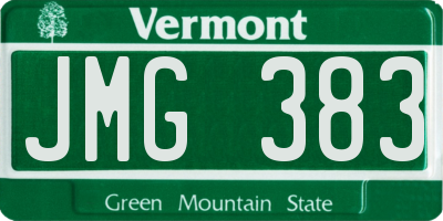 VT license plate JMG383