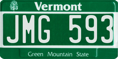VT license plate JMG593