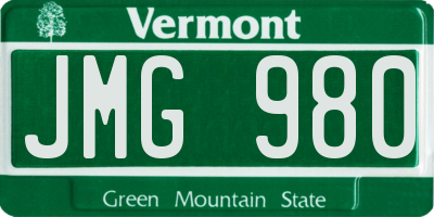 VT license plate JMG980