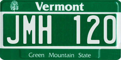 VT license plate JMH120
