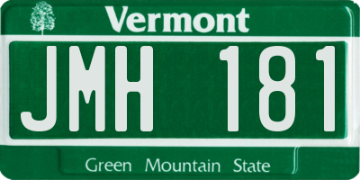 VT license plate JMH181