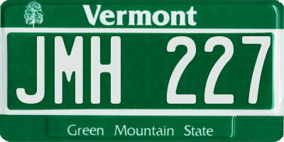 VT license plate JMH227