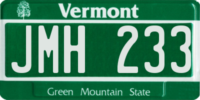 VT license plate JMH233