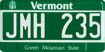 VT license plate JMH235