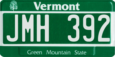 VT license plate JMH392
