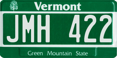 VT license plate JMH422