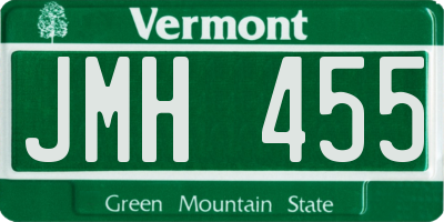 VT license plate JMH455
