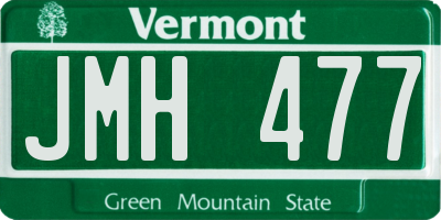 VT license plate JMH477