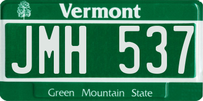VT license plate JMH537