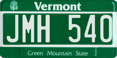 VT license plate JMH540