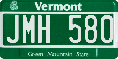 VT license plate JMH580