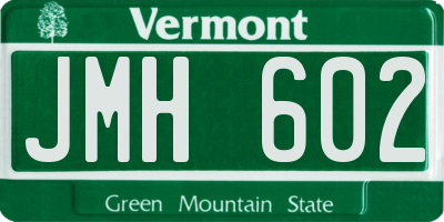 VT license plate JMH602