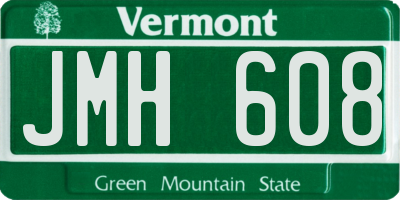 VT license plate JMH608
