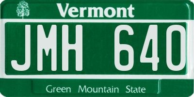 VT license plate JMH640