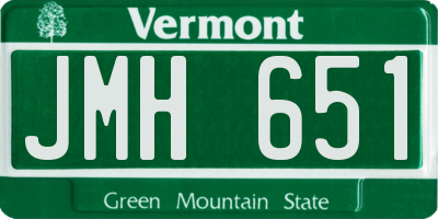 VT license plate JMH651