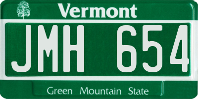 VT license plate JMH654