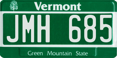 VT license plate JMH685
