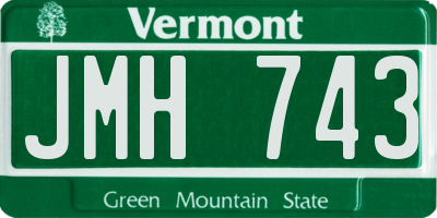 VT license plate JMH743