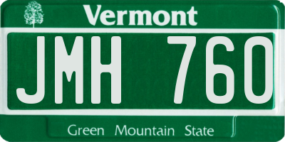 VT license plate JMH760