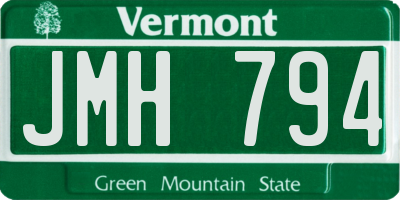 VT license plate JMH794