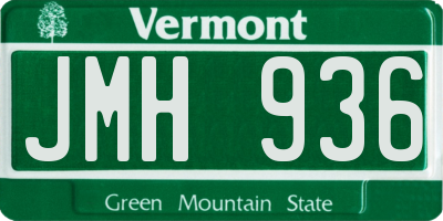 VT license plate JMH936
