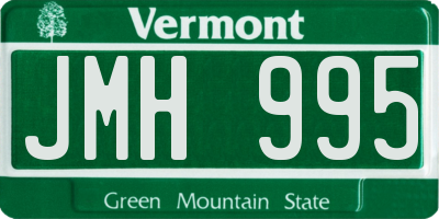 VT license plate JMH995